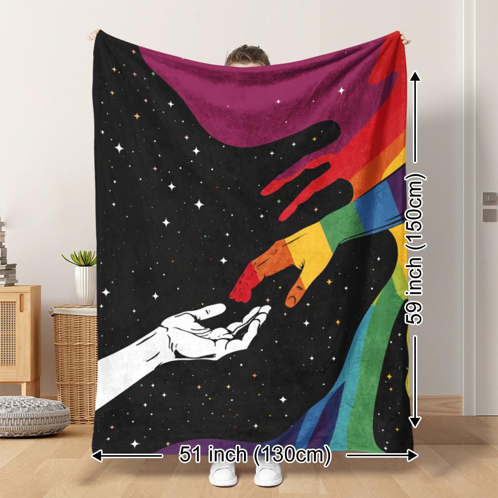 Galaxy Home Textiles - Renkli Gökkuşağı Elleri Galaksi Yıldız Desenli