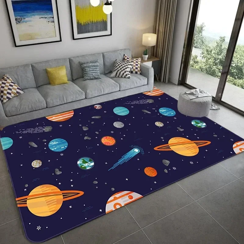Galaxy Home Textiles - Karikatür Uzay Astronot Halı Galaxy Evren