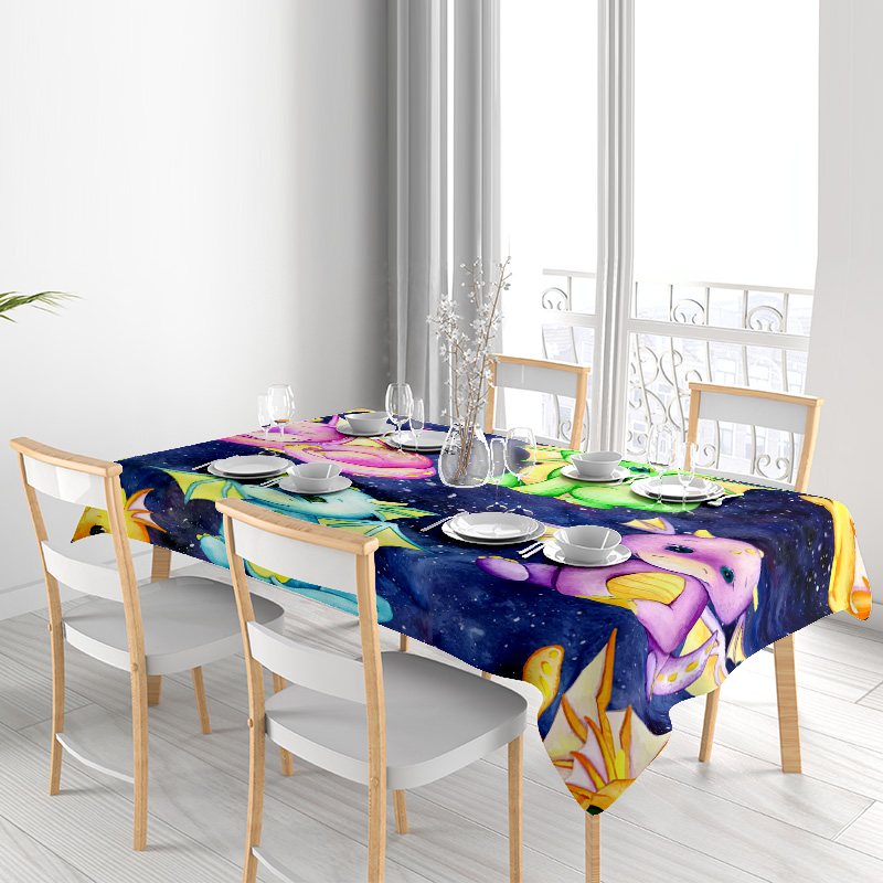 Galaxy Home Textiles - Canlı Galaxy Unicorn Masa ÖrtüsüMutfak veya