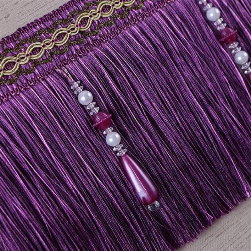 Home Textiles Luxury Curtains - Lüks zarif boncuklu püskül kenar saçak