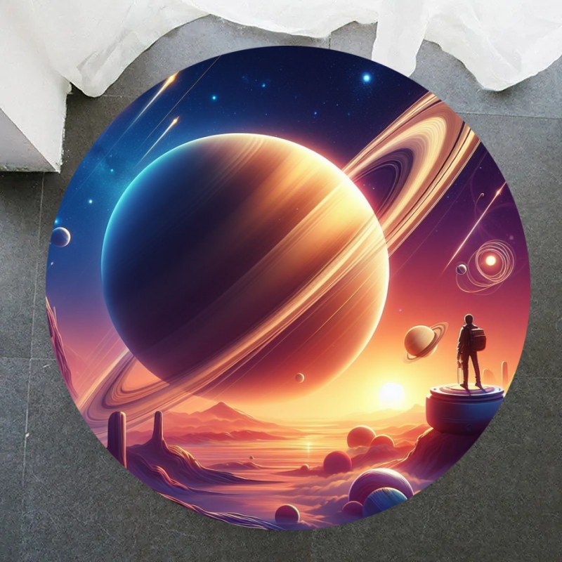 Galaxy Home Textiles - Galaxy Yuvarlak Halı Evren Uzay Bulutsusu