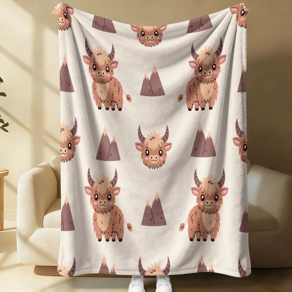 Sevimli Highland İnek Baskı Fl - Highland Home Textiles incelemesi ve fiyatı