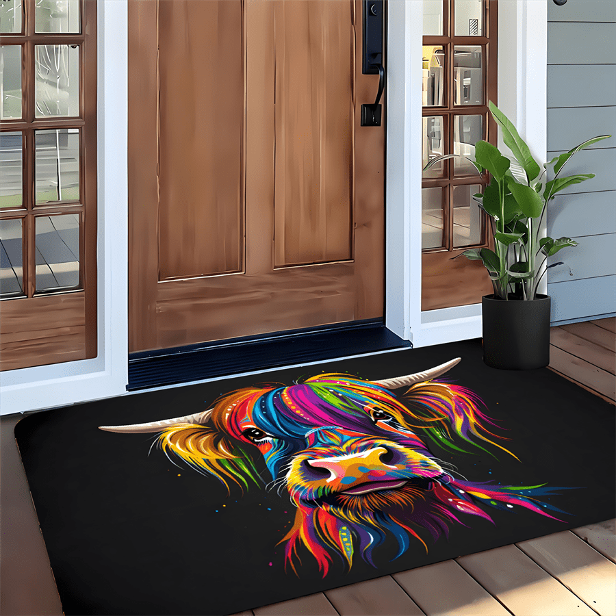 Renkli Highland İnek Desenli H - Highland Home Textiles incelemesi ve fiyatı
