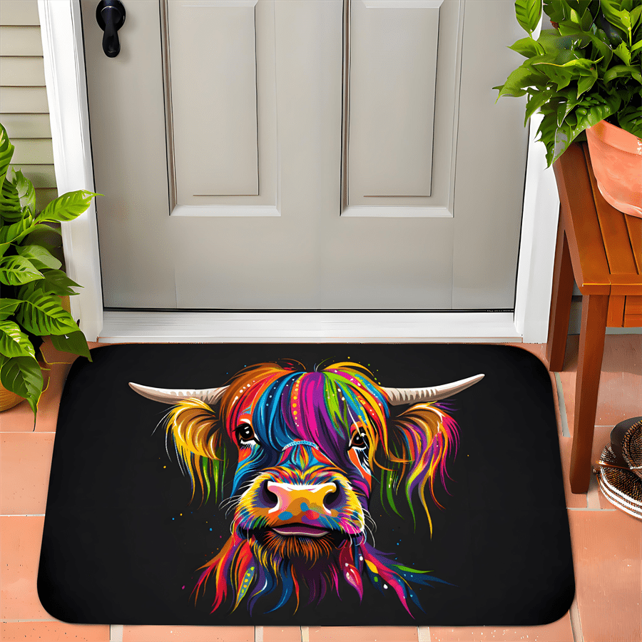 Renkli Highland İnek Desenli H - Highland Home Textiles incelemesi ve fiyatı