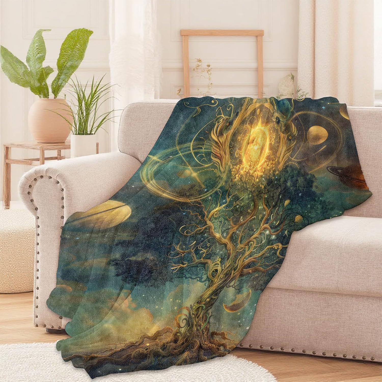Kozmik ağaç battaniyesi galaks - Galaxy Home Textiles incelemesi ve fiyatı