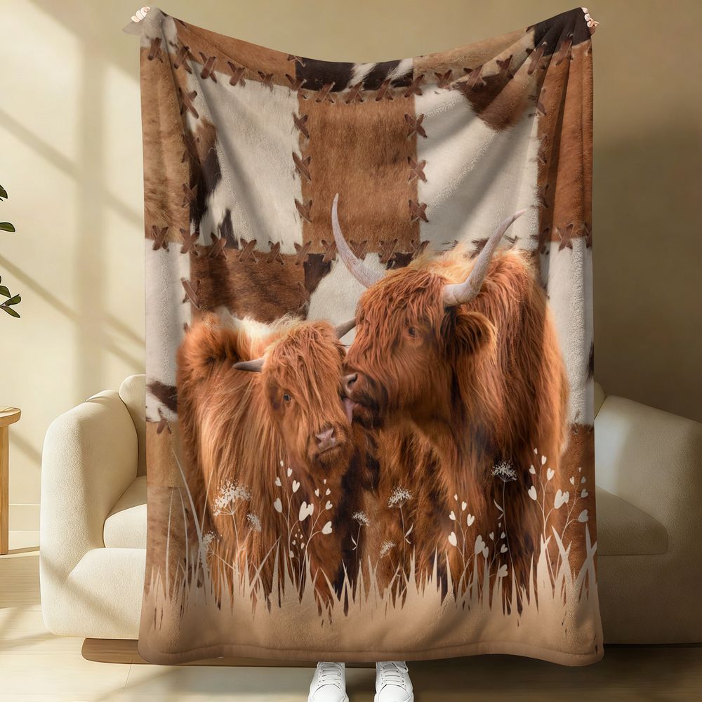 Yayla Sığırları Dijital Baskıl - Highland Home Textiles incelemesi ve fiyatı