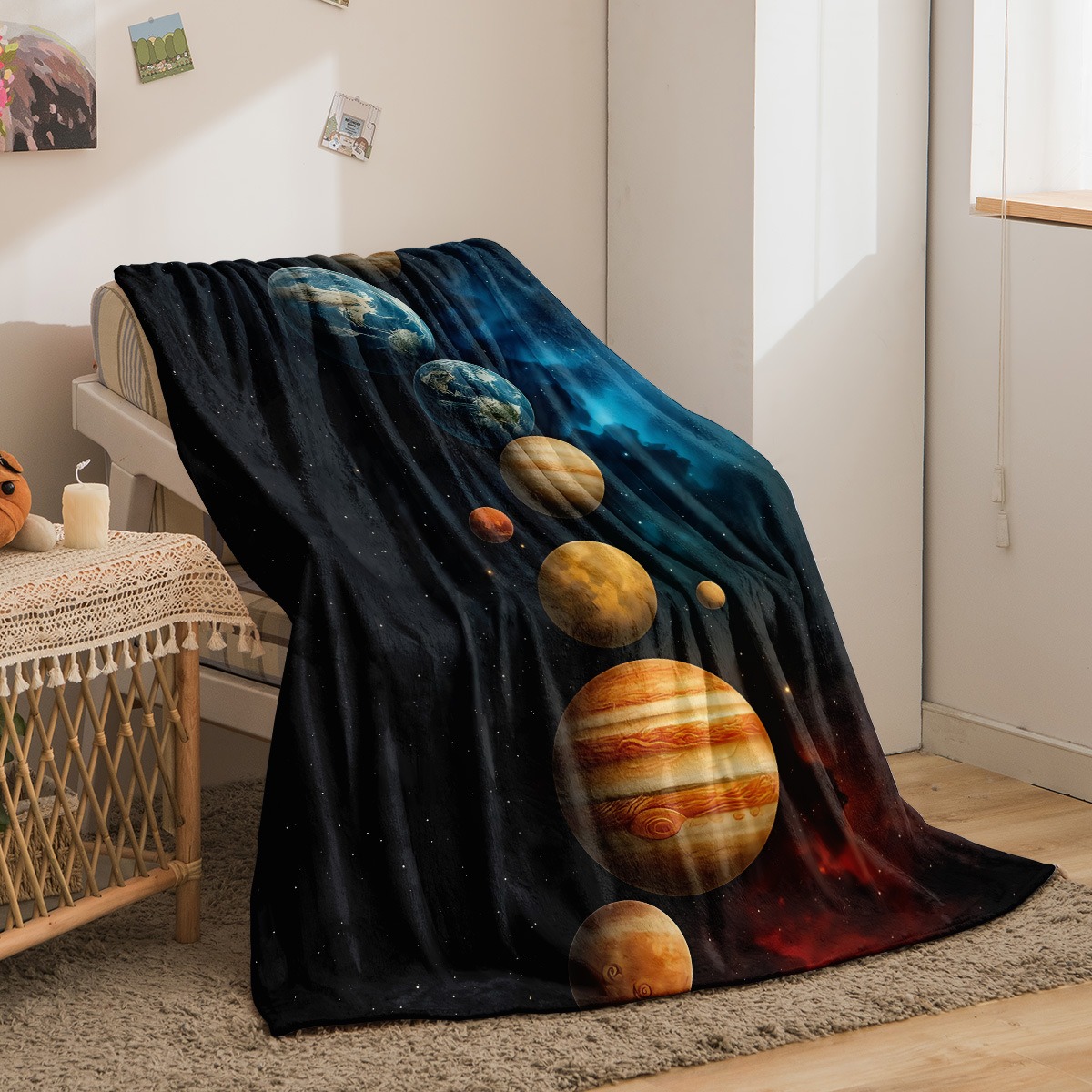 Galaxy Planets Desenli Flanel  - Galaxy Home Textiles incelemesi ve fiyatı