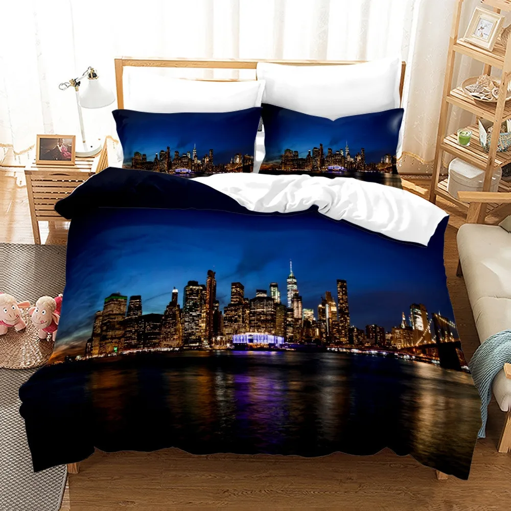 New York şehir gece manzarası  - Home Textiles New York incelemesi ve fiyatı